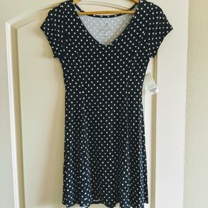 NWT Black Polka Dot Mini Dress!